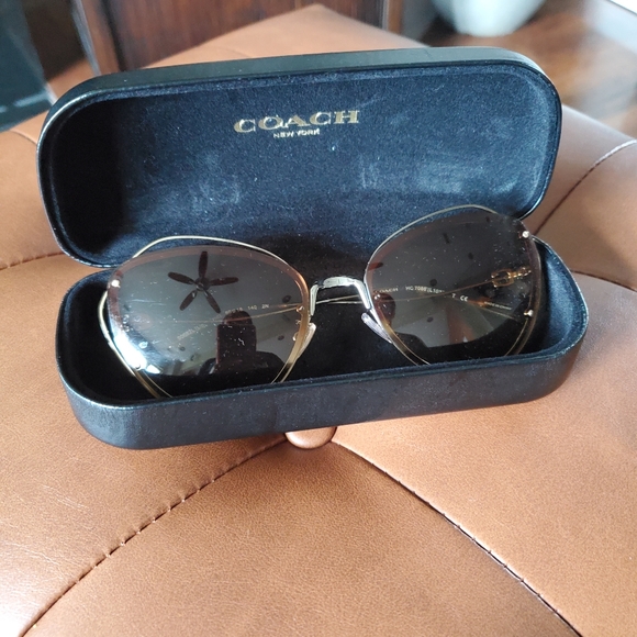COACH Designer Sunglasses Light Gold Light Brown Lens RVP-EA-HC7086-9005/2L-60mm - Picture 4 of 6